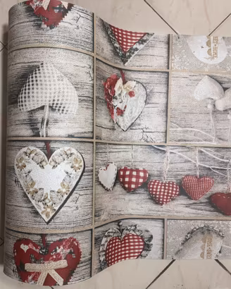 Passatoia Antiscivolo lavabile 52x350 Cuori Shabby