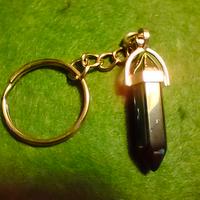 Ematite doppia punta con portachiavi