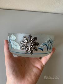 Ciotola portagioie Claraluna vintage vetro argento