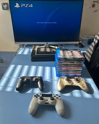 Playstation 4 Slim 1TB, 10 giochi, 3 controller.