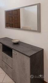 Madia Credenza Moderna Effetto Cemento - L 180 x H