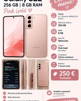 Samsung Galaxy S22 rosa Gold come nuovo 