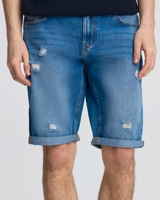Pantaloncini jeans Terranova con strappi taglia 46