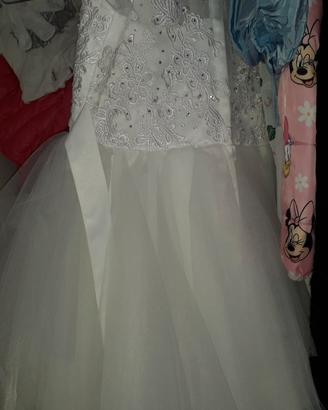 vestito di comunione completo di scarpe bianche 