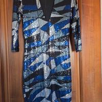 abito desigual con paillettes 