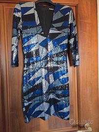 abito desigual con paillettes 