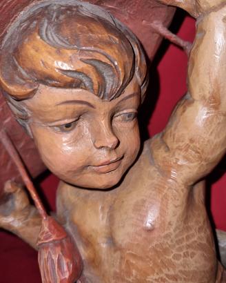 scultura Angelo Cherubino del cardinale sui 40 cm
