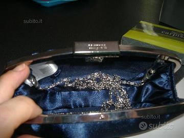 Borsetta da sera (pochette) di raso blu