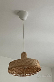 Lampadario a sospensione in vimini