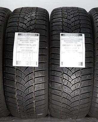 4 PNEUMATICI USATI 195/55R16 87T WHAWK 3 FIRESTONE