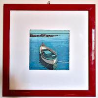 QUADRETTO BARCA A REMI ORMEGGIATA € 15 