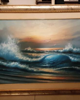 Quadro ad olio - Marina al tramonto