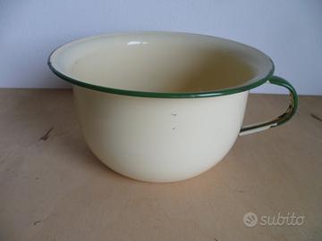 Pitale vaso da notte in ferro smaltato vintage