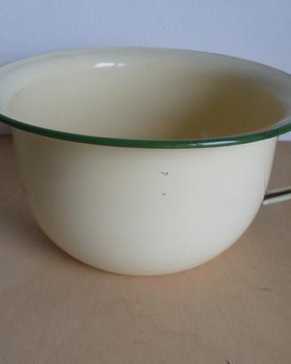 Pitale vaso da notte in ferro smaltato vintage