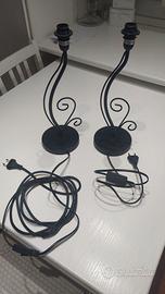 Coppia Abat jour (luci da comodino) in ferro