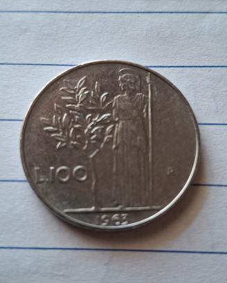 100 lire Minerva 1963