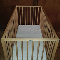 Lettino per neonati in legno grezzo 66x124