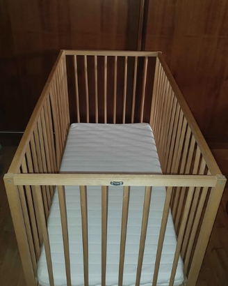 Lettino per neonati in legno grezzo 66x124