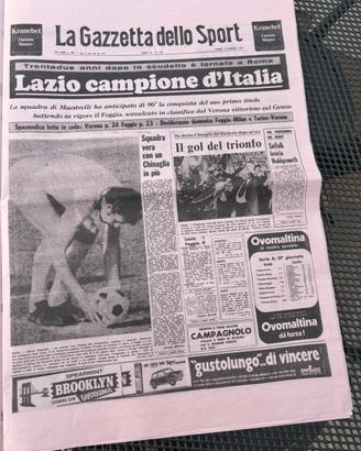 Giornale Calcio Ristampa 1974 Gazzetta Sport Lazio