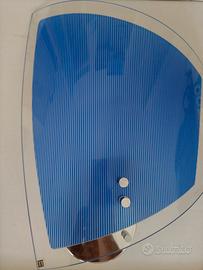 applique blu e trasparente in vetro smerigliato