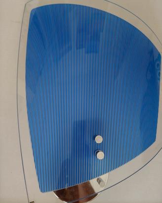 applique blu e trasparente in vetro smerigliato