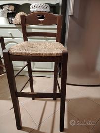 sgabello legno impagliato