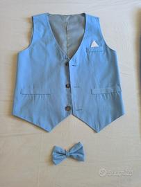 Abito completo pantaloni camicia gilet e farfallin