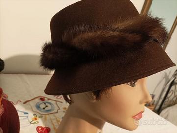 Cappello in feltro e pelliccia di visone
