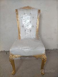 sedia stile barocco foglia  oro  ancora imballata