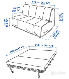 Divano letto lycksele