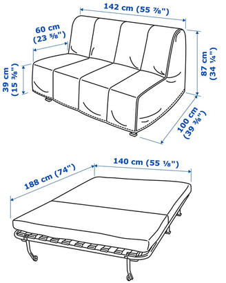 Divano letto lycksele