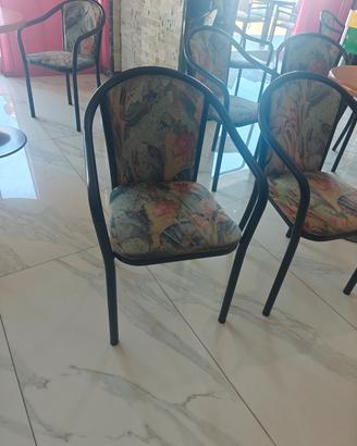 Sedie tappezzate in ferro  laccato
