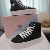 scarpe sneakers  alte chiara ferragni 