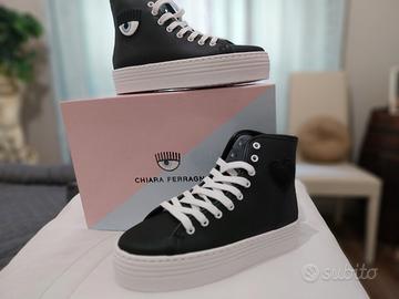 scarpe sneakers  alte chiara ferragni 