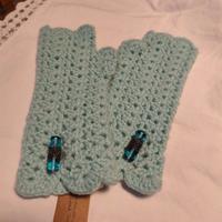 Guanti donna in lana, Guanti verde acqua