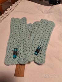 Guanti donna in lana, Guanti verde acqua