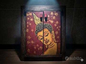 Specchio con sportelli dipinti Buddha coll