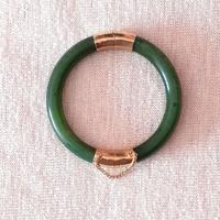 Bracciale cernierato in giada verde