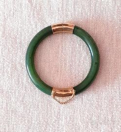 Bracciale cernierato in giada verde