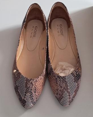 Ballerine a punta in pelle pitonata tg.38