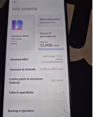 Redmi note 8 pro 128gb dual sim con difetto