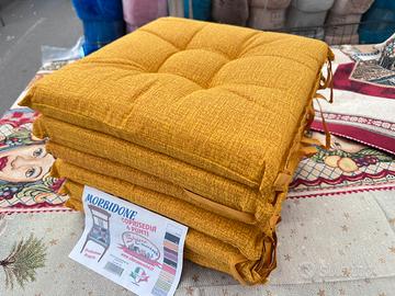 6 Cuscini Sedia Morbidone 40x40 Con Lacci