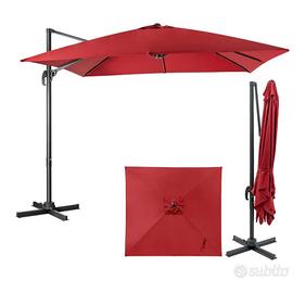 Ombrellone 2,5x2,5m rosso bordeaux