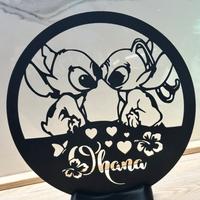Decorazione 3D con Stich e Angel con base