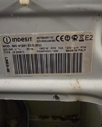 Ricambi per  lavatrice INDESIT mod. IWC 61251 ECO
