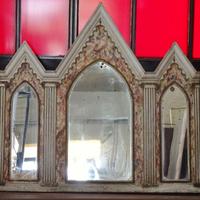 SPECCHIERA TRITTICO LACCATA MARMORIZZATA ANTICA