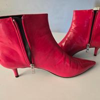 Scarpe pelle rosse Zara Vintage