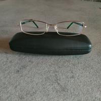 Montatura occhiali Prada nera argentata e custodia