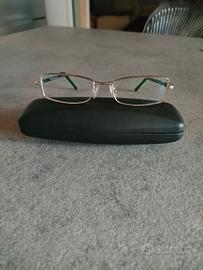 Montatura occhiali Prada nera argentata e custodia