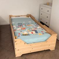 Letto singolo basso montessori in legno